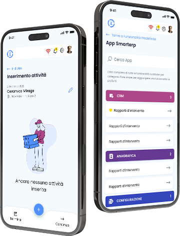 schermate app smart erp sviluppata da studio itc